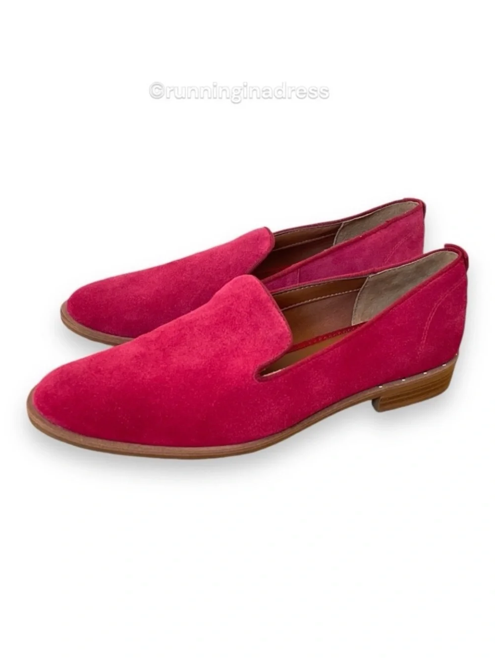 NWOT Franco Sarto Jeena Suede Loafers Cranberry Red Size 9M